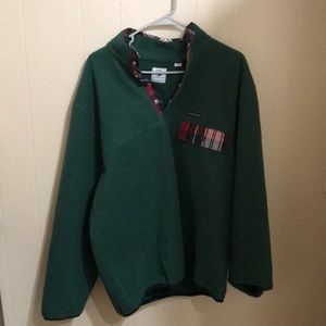 Men’s L green quarter button pullover